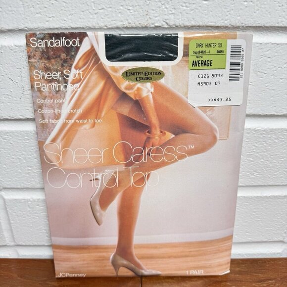 9 Vtg JC PENNEY Sheer Caress Control Top Sandalfoot Pantyhose Limited Ed Colors - Picture 6 of 12